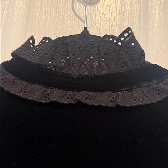 The Kooples Short Black Velvet Dress with Bijou Buttons. - Picture 13 of 15